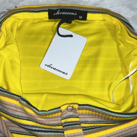 NWT NIP Olivaceous striped mini skirt Size:M - Picture 3 of 5